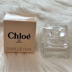 Chloé Eau de Parfum Mini Bottle & Clear Glass 0.16fl oz 5ml NEW